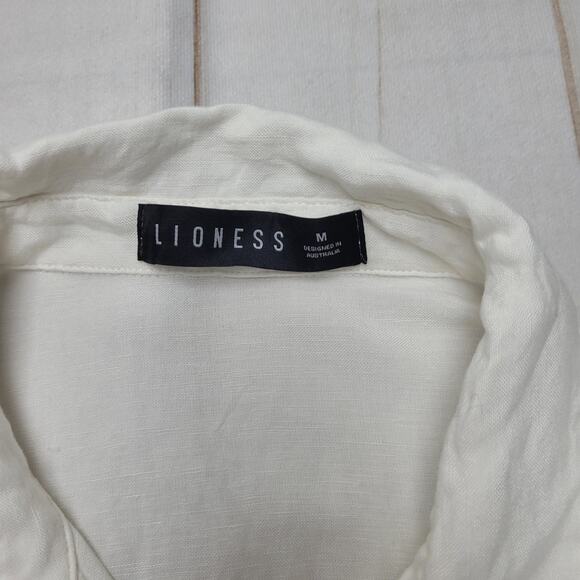 Lioness linen crop button down shirt top - Picture 4 of 7